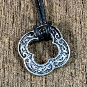 925 Sterling Silver Celtic Leather Necklace